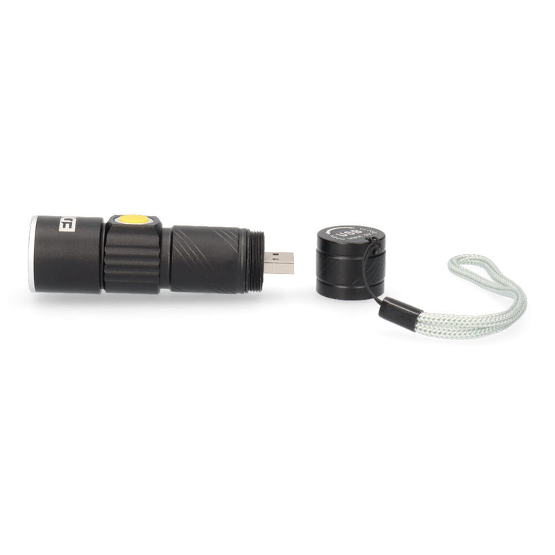 Mini Flashlight with Zoom 1 Led 120Lm 7500K Rechargeable with USB, Edm