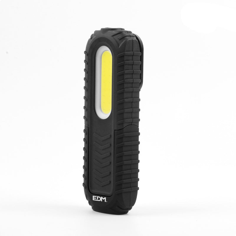 Led Flashlight Cob 3W 90Lm + 5W 300Lm Rechargeable With Usb, With Hook + Magnet + Support, Edm