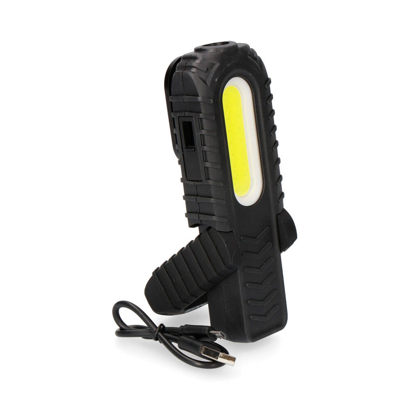 Linterna Led Cob 3W 90Lm + 5W 300Lm Recargable Con Usb, Con Gancho + Iman + Soporte, Edm