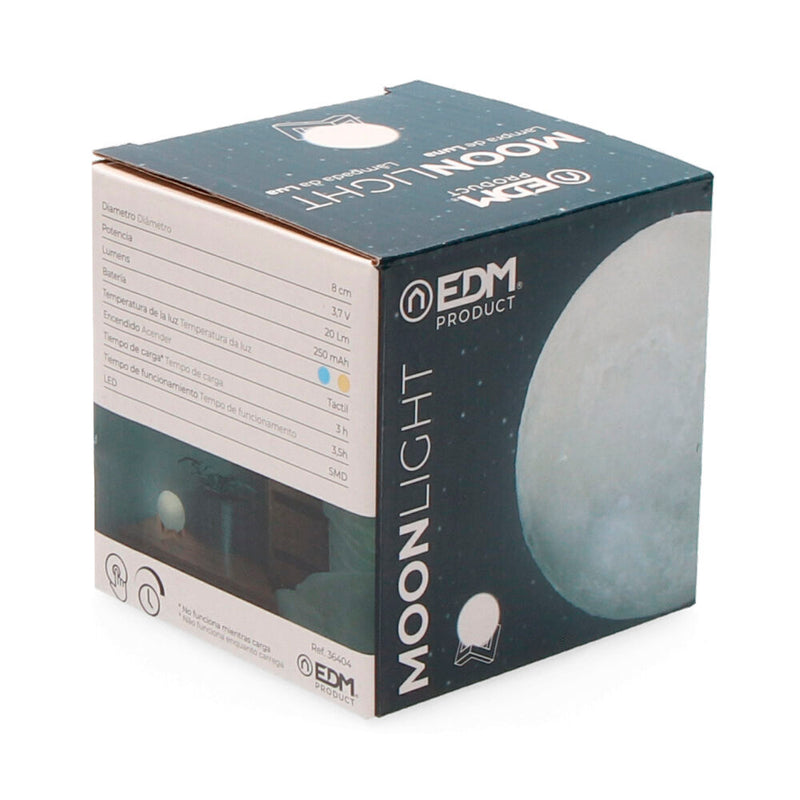 3D Moon Lamp Two Shades of Light Ø8Cm Edm