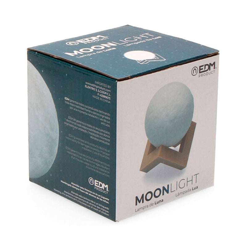 3D Moon Lamp Two Shades of Light Ø8Cm Edm