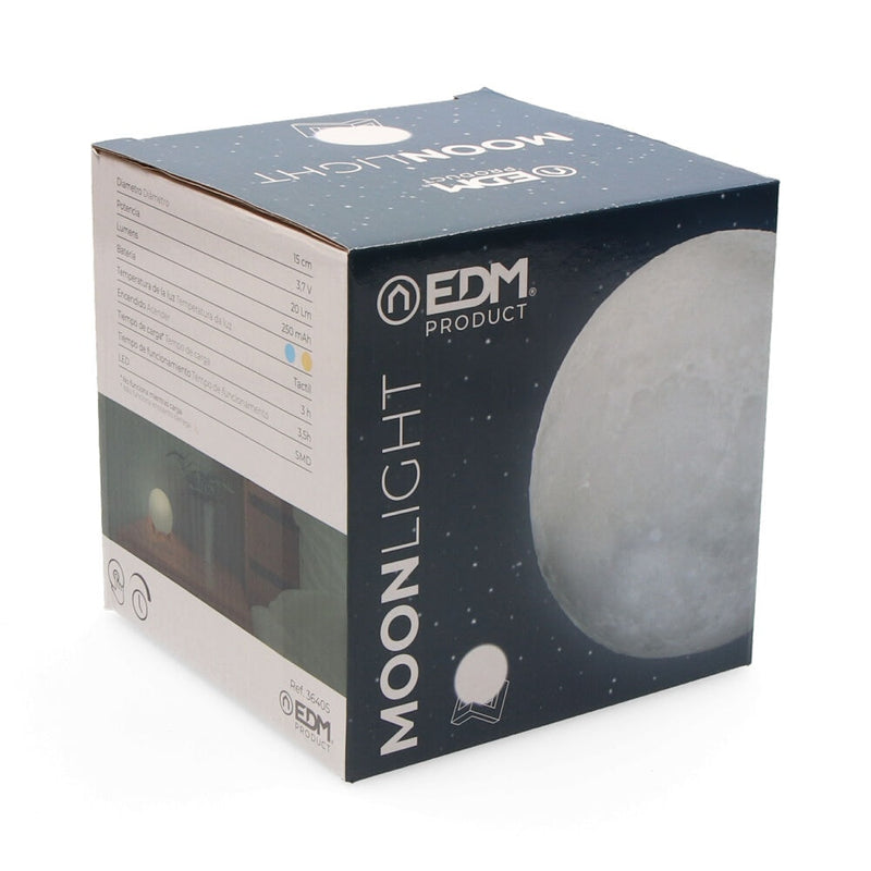 Lampara De Luna En 3D Dos Tonalidades De Luz Ø15Cm Edm