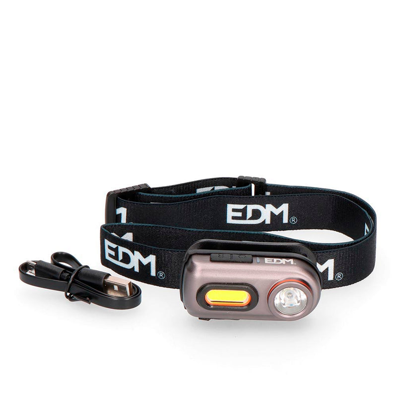 Linterna Frontal 2 Leds 3W+5W 400Lm Recargable, Edm