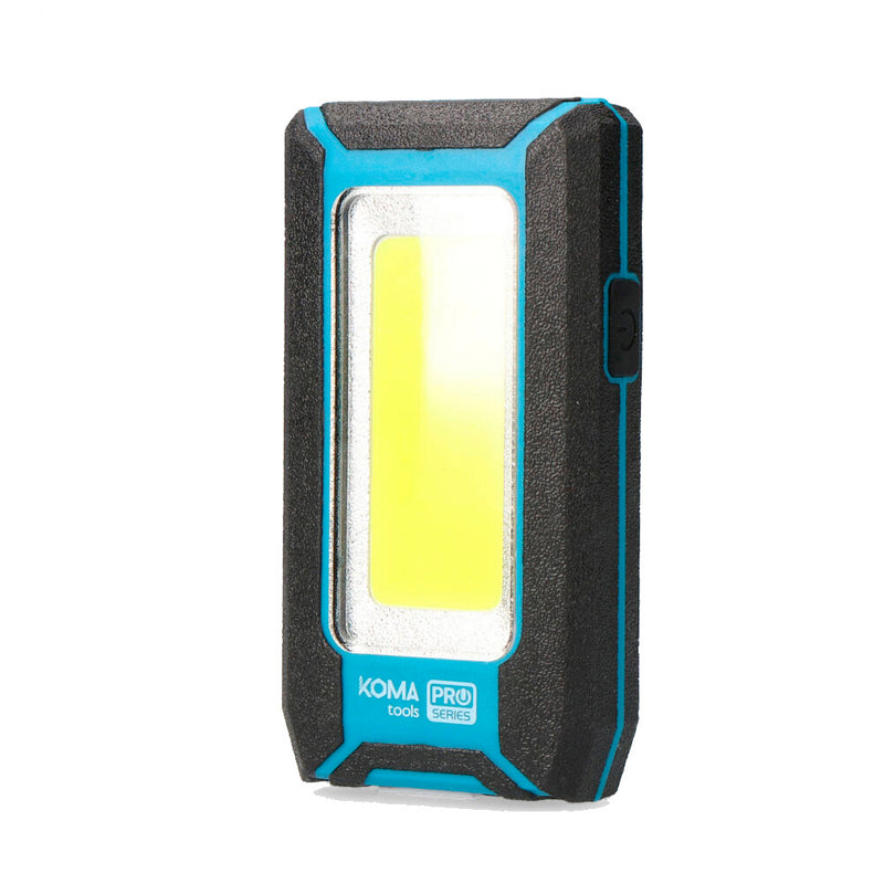 Linterna Led Cob 8W 500Lm Profesional, Recargable Con Usb, Con Gancho + Iman Funcion Power Bank, Incluye Cable De Carga, Koma Tools