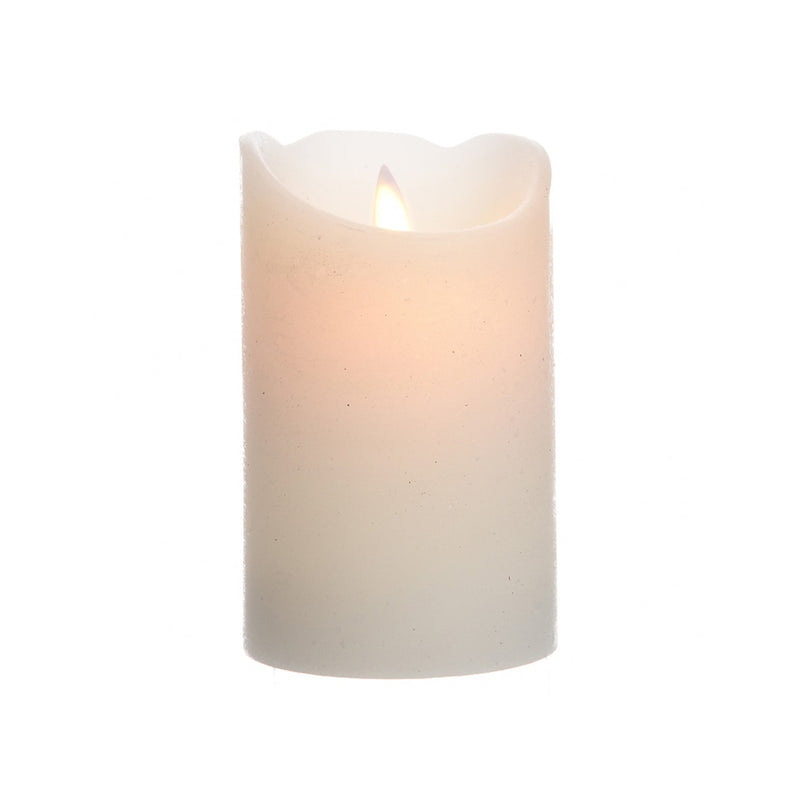 Indoor LED Candle Ø7.5x12.5cm White Color, Warm White Light