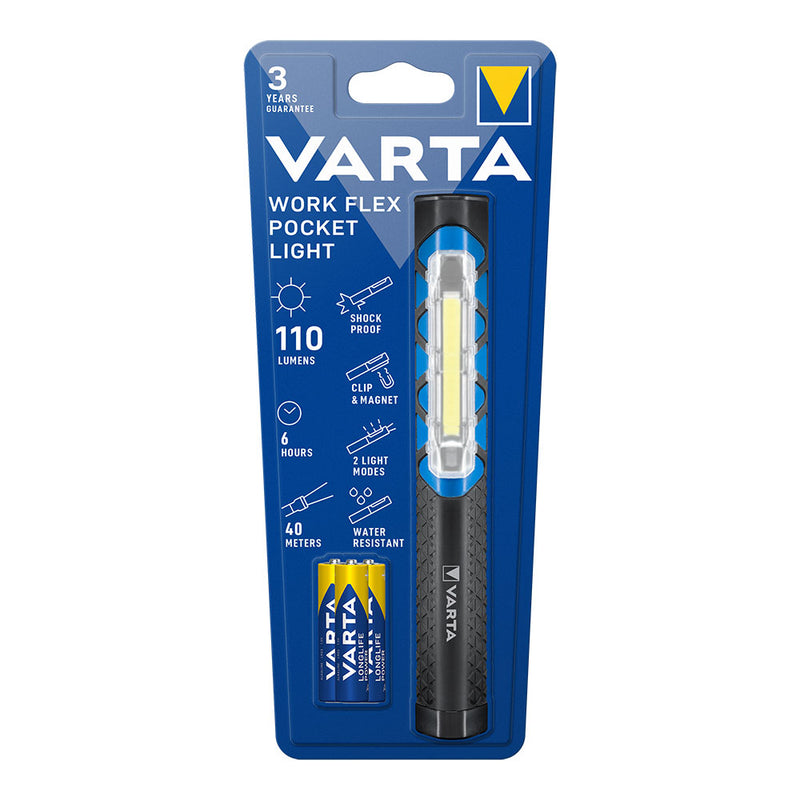 Varta Work Flex Pocket Light 110Lm Flashlight