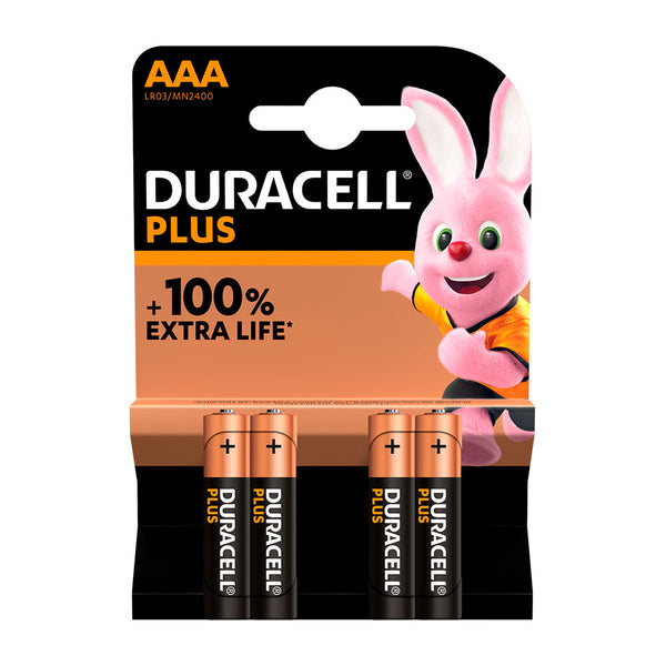 Duracell Plus Power Aaa Alkaline Battery - Lr03 1.5V (Blister 4 Units,) Ø10.5X44.5Mm