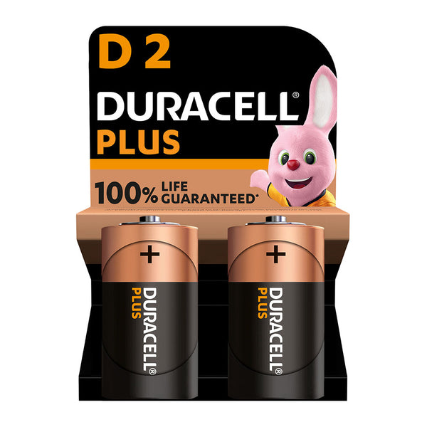 Duracell Plus Power D Alkaline Battery - Lr20 1.5V (Blister 2 Units,) Ø34.2X61.5Mm