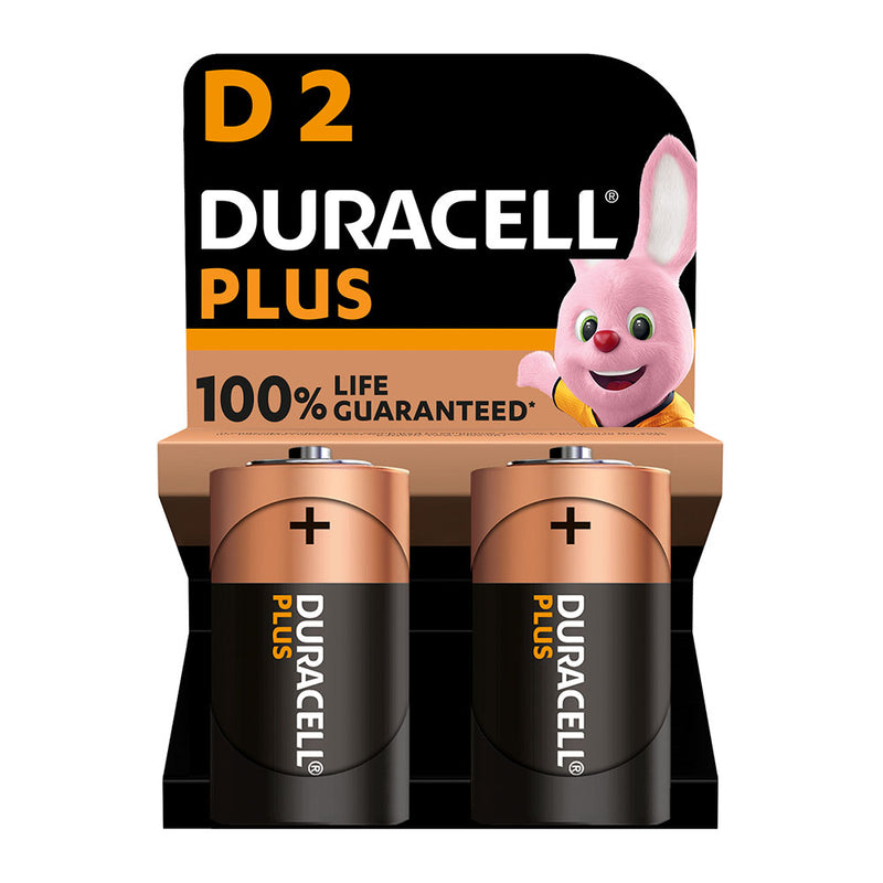 Pila Alkalina Duracell Plus Power D - Lr20 1,5V (Blister 2 Unid,) Ø34,2X61,5Mm