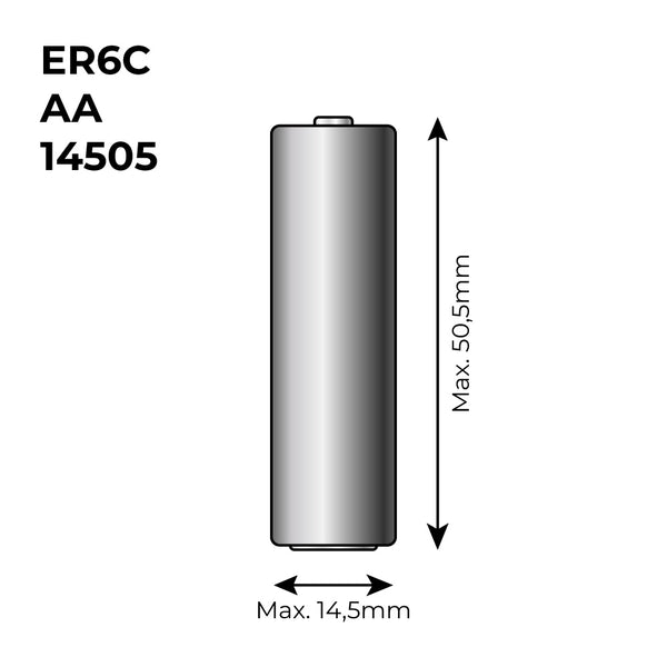 Er6C Lithium Battery - Aa 3.6V (Mod, 14505) 2600Mah Ø14.5X50.5Mm