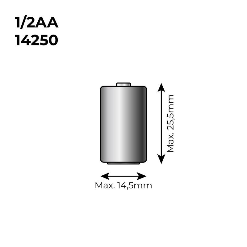 Pila De Litio Lpt2 150 1/2 3,6V (Mod, 14250) 1200Mah Ø14,5X25,5Mm