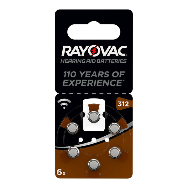 Micro Battery for Rayovac Hearing Aid Za312 1.45V (Blister 6 Batteries) Ø7.9X3.6Mm