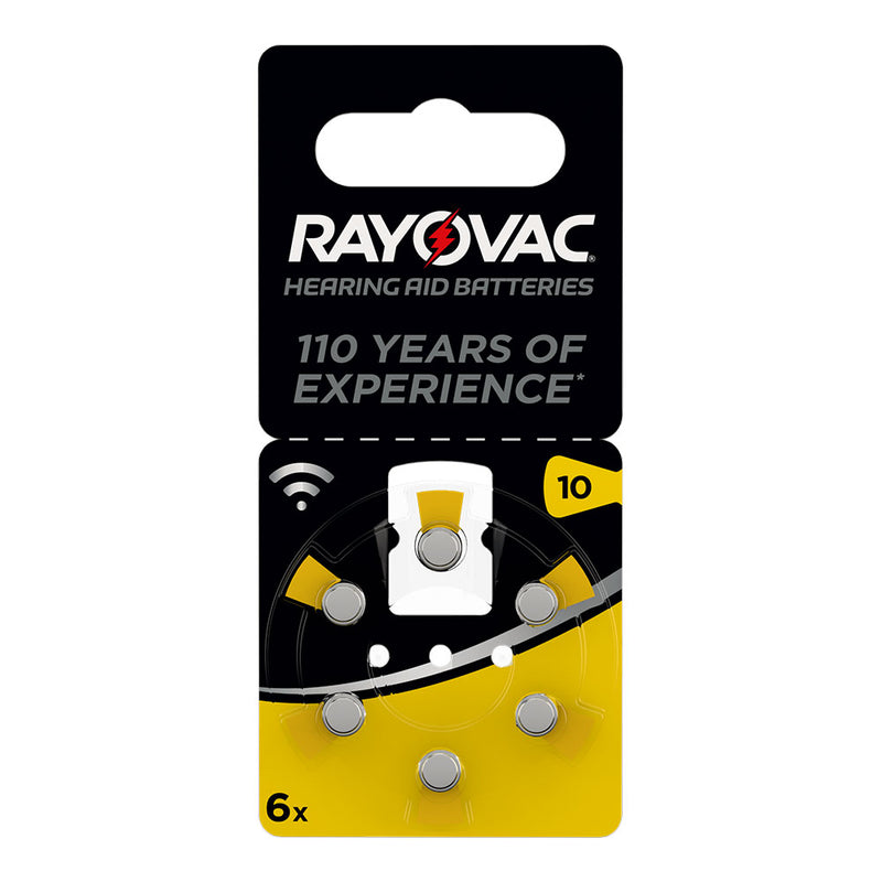 Micro Hearing Aid Battery Rayovac Za10 1.4V (Blister 6 Batteries) Ø5.8X3.6Mm