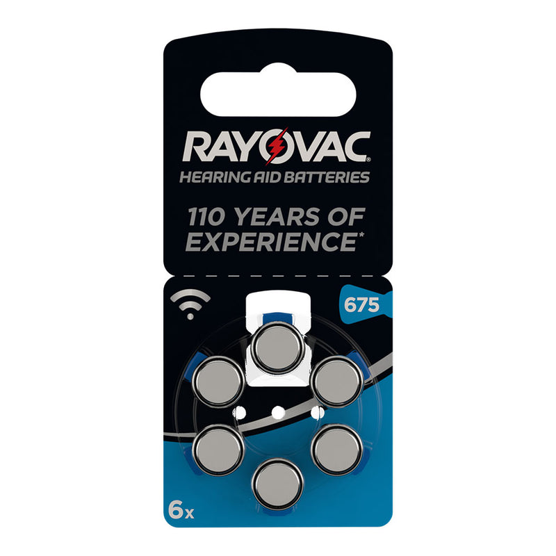 Micro Hearing Aid Battery Rayovac Za675 1.4V (Blister 6 Batteries) Ø11.6X5.4Mm