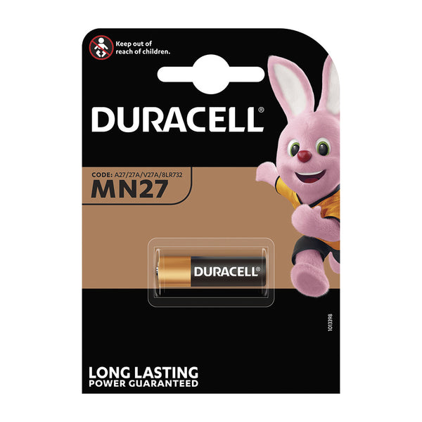 Duracell Long Lasting Power Alkaline Battery A27/V27A - Mn27 12V (Blister 1 Unit,) Ø8X28.2Mm