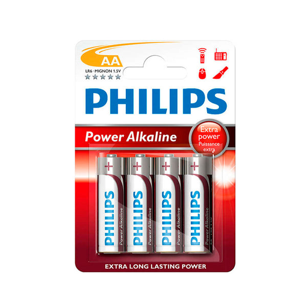 Pila Alkalina Philips Aa - Lr06 1,5V (Blister 4 Unid,) Ø14,5X50,5Mm