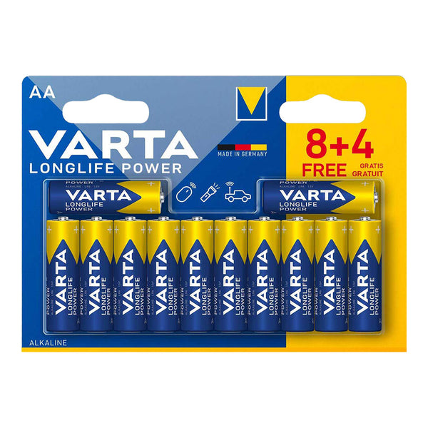 Varta Alkaline Longlife Power Aa Battery - Lr06 (Blister 12 Units,) Ø14.5X50.5Mm