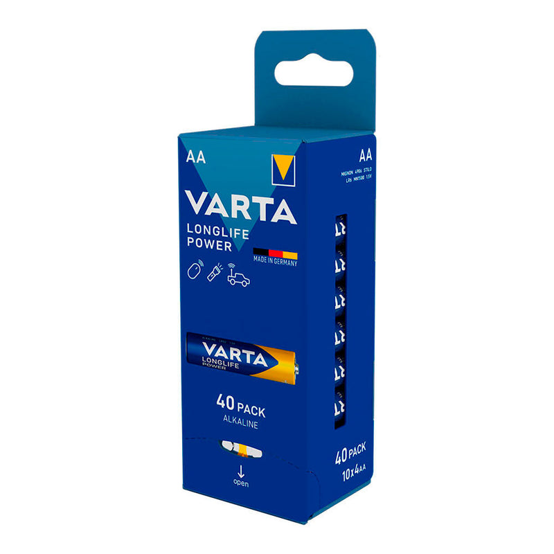 Varta Longlife Power Aa Battery - Lr06 (Pack 40 Units, Bulk) 6X5X14Cm