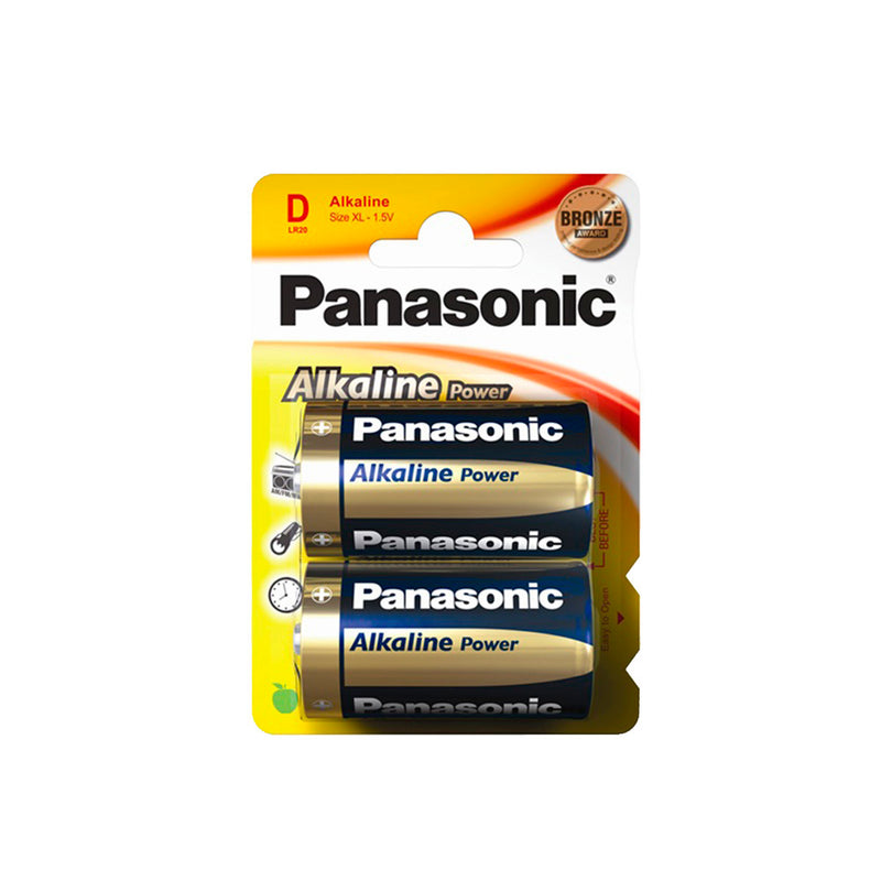 Panasonic Bronze D Alkaline Battery - Lr20 1.5V (Blister 2 Units,) Ø34.2X61.5Mm