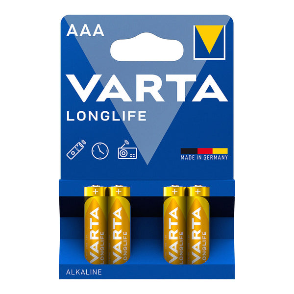 Varta Aaa Alkaline Battery - Lr03 Longlife (Blister 4 Units,) Ø10.5X44.5Mm