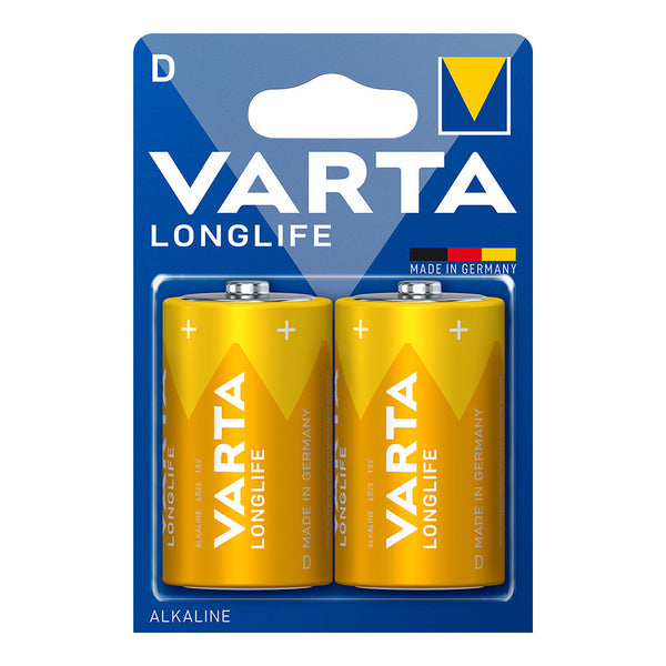 Varta D Alkaline Battery - Lr20 Longlife (Blister 2 Units,) Ø34.2X61.5Mm