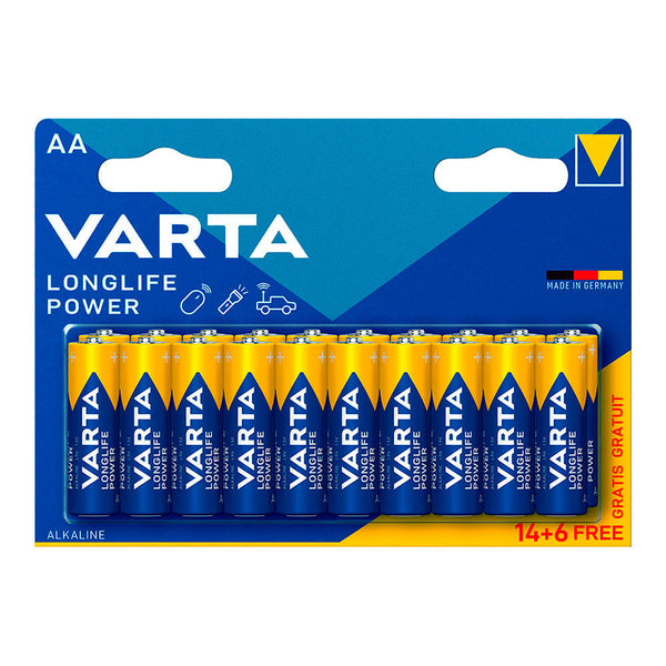 Varta Longlife Power Aa Battery - Lr06 (Blister 14+6 Units,) Ø14.5X50.5Mm