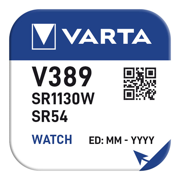 Micro Pila De Boton Varta Silver Sr1130W - Sr54 - V389 / V10Gs 1,55V (Blister 1 Unid,) Ø11,6X3,1Mm