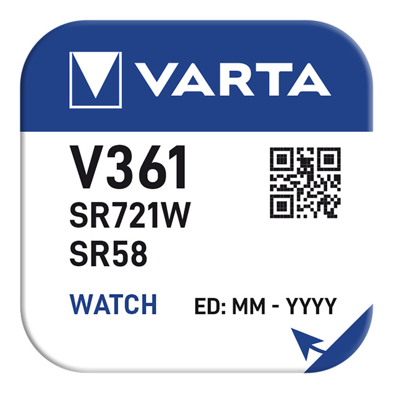 Micro Pila De Boton Varta Silver Sr58 - V361 1,55V (Blister 1 Unid,) Ø7,9X2,1Mm