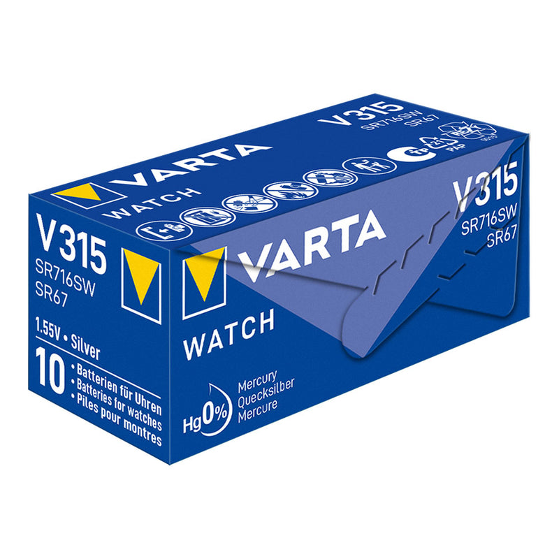 Varta Silver Sr67 Micro Button Battery - V315 1.55V (Blister 1 Unit,) Ø7.9X1.68Mm