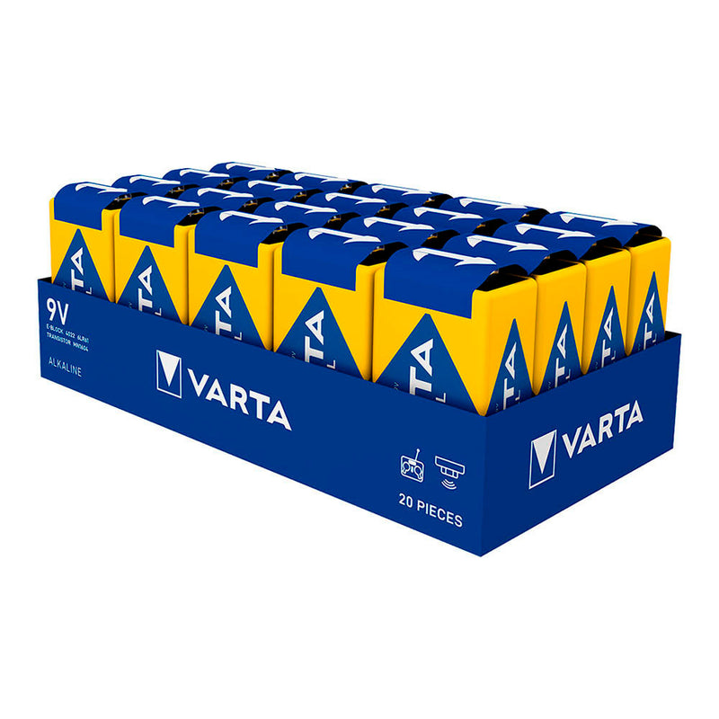 Pack De 20 Pilas 9V - 6Lr61 Varta Industrial Pro 26,5X17,5X48,5Mm