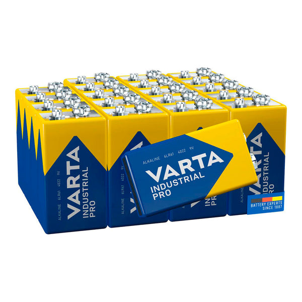 Pack of 20 9V Batteries - 6Lr61 Varta Industrial Pro 26.5X17.5X48.5Mm