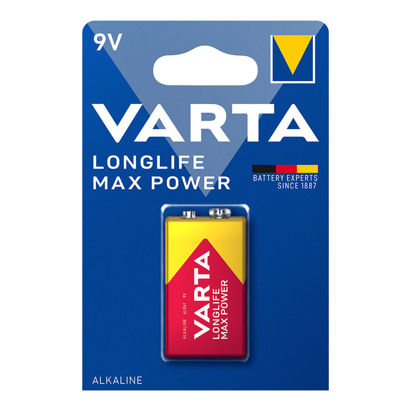 Pila Varta Long Life Max Power 9V - 6Lr61 (Blister 1 Unid,) 26,5X17,5X48,5Mm