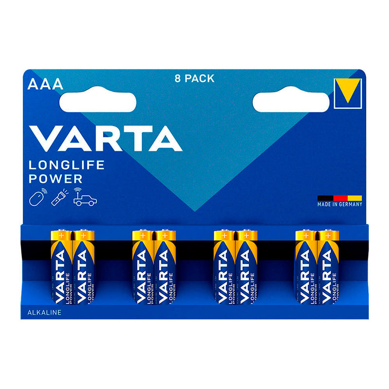 Pila Varta Longlife Power Aaa - Lr03 (Blister 8 Unid,) Ø10,5X44,5Mm