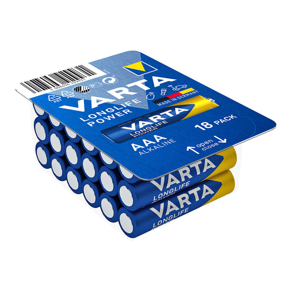 Varta Longlife Power Aaa Battery - Lr03 Box 18 Units, Ø10.5X44.5Mm