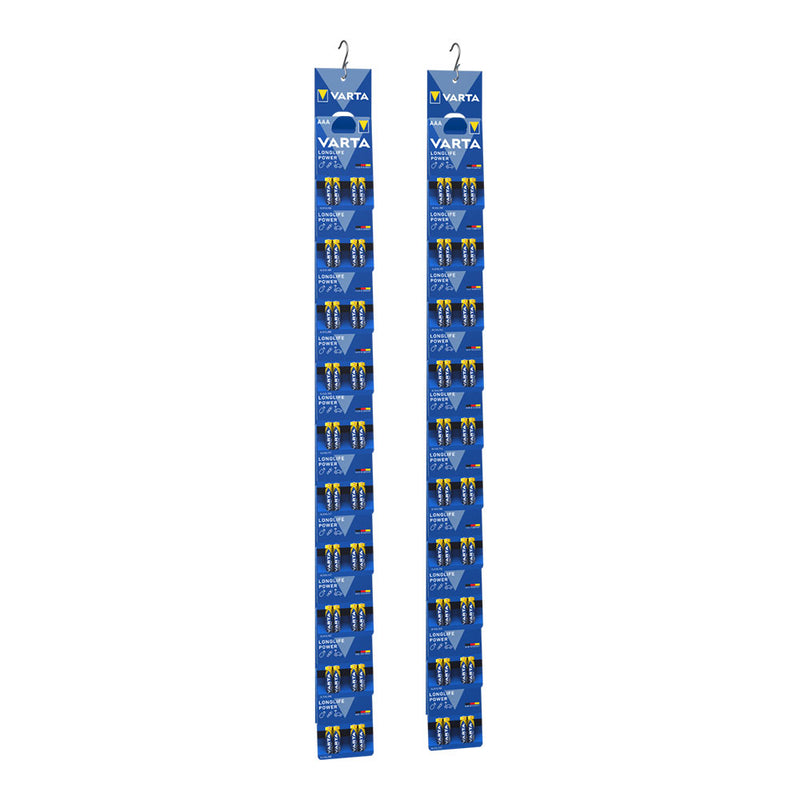 Varta Alkaline Longlife AAA Battery - Lr03 2 Strips (10 Blisters, 4 Units,) Ø10.5X44.5Mm Price Per Blister