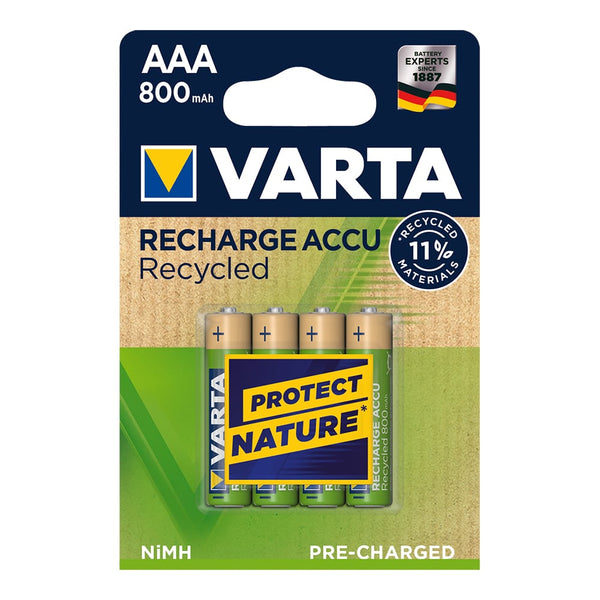 Varta Rechargeable Battery Accu Aaa - Lr03 800Ma (Blister 4 Units,) Ø10.5X44.5Mm