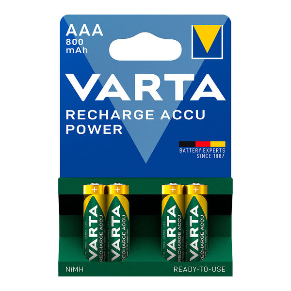 Varta Rechargeable Battery Accu Power Aaa - Lr03 800Ma (Blister 4 Units,) Ø10.5X44.5Mm