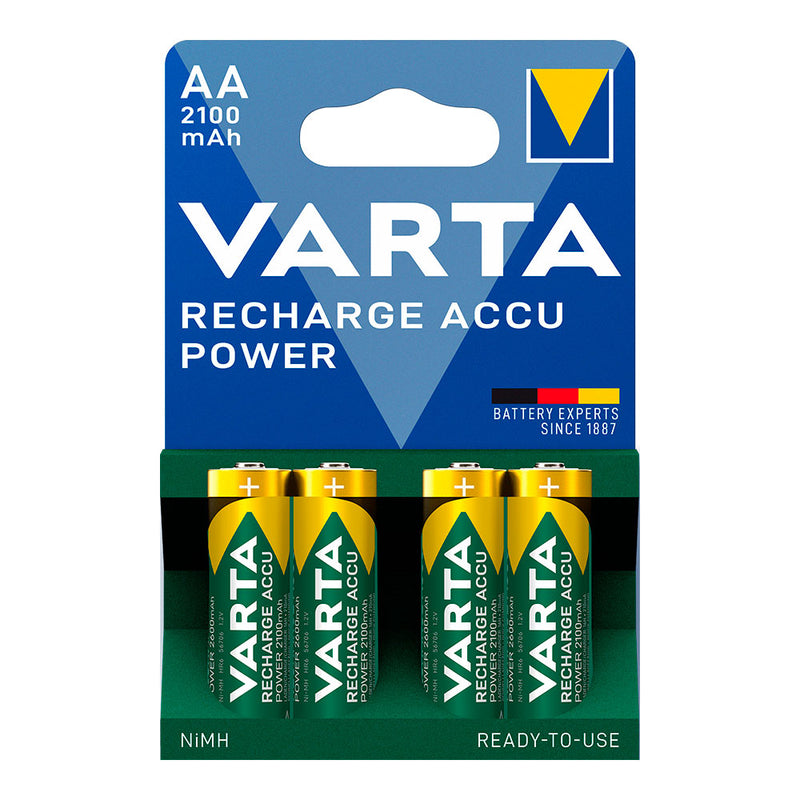 Pila Varta Recargable Accu Power Aa - Lr06 2100Ma (Blister 4 Unid,) Ø14,5X50,5Mm