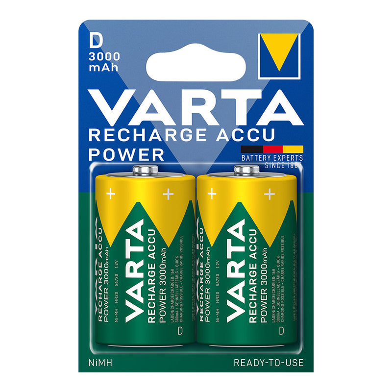 Pila Varta Recargable Accu Power D - Lr20 3000Ma (Blister 2 Unid,) Ø34,2X61,5Mm