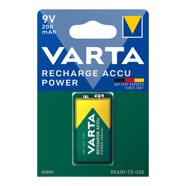 Varta Rechargeable Battery Accu Power 9V - 6Lr61 200Ma (Blister 1 Unit,) 26.5X17.5X48.5Mm