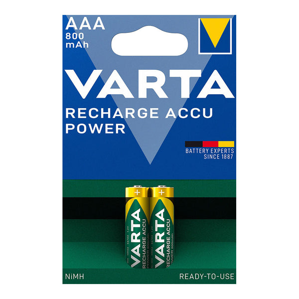 Blister 2 AAA 800mAh Rechargeable Batteries Accu Power Varta