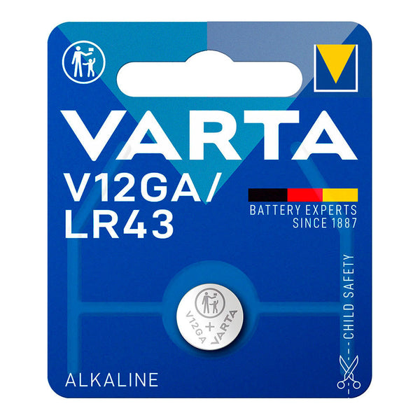 Varta Lr43 Battery - V12Ga 1.5V Alkaline (Blister 1 Unit,) Ø11.6X4.2Mm