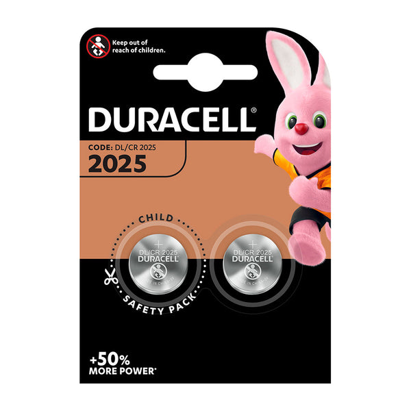 Micro Pila Litio Boton Duracell Cr2025 3V (Blister 2 Unid,) Ø20X2,5Mm