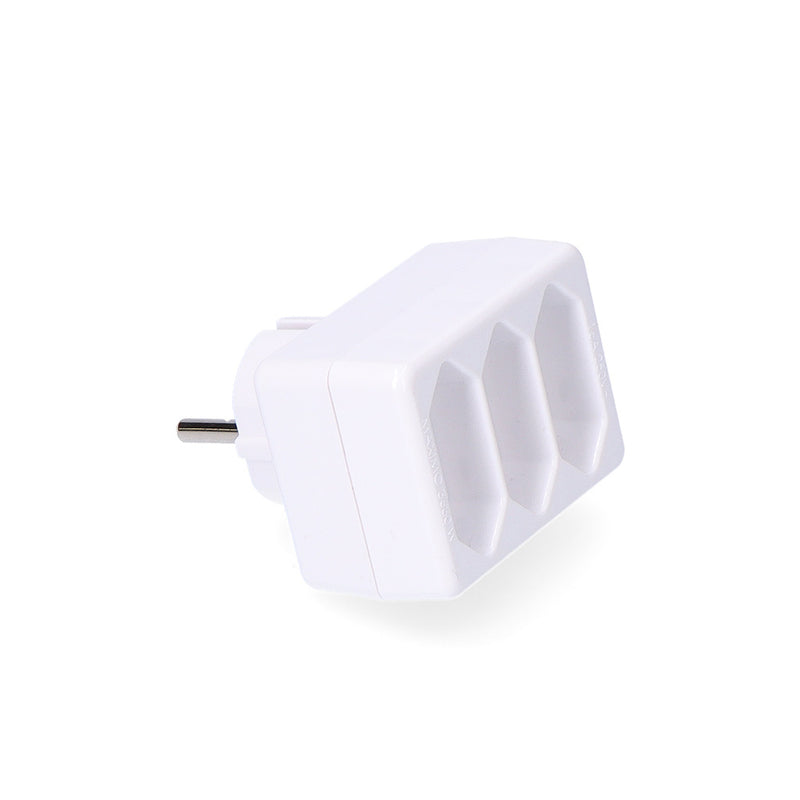 Triple Adapter 2P 16A 250V White Color Max, 3680W Solera 5113