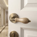 Aluminum model '4008' handle with Round Rosette in leather finish with porcelain 