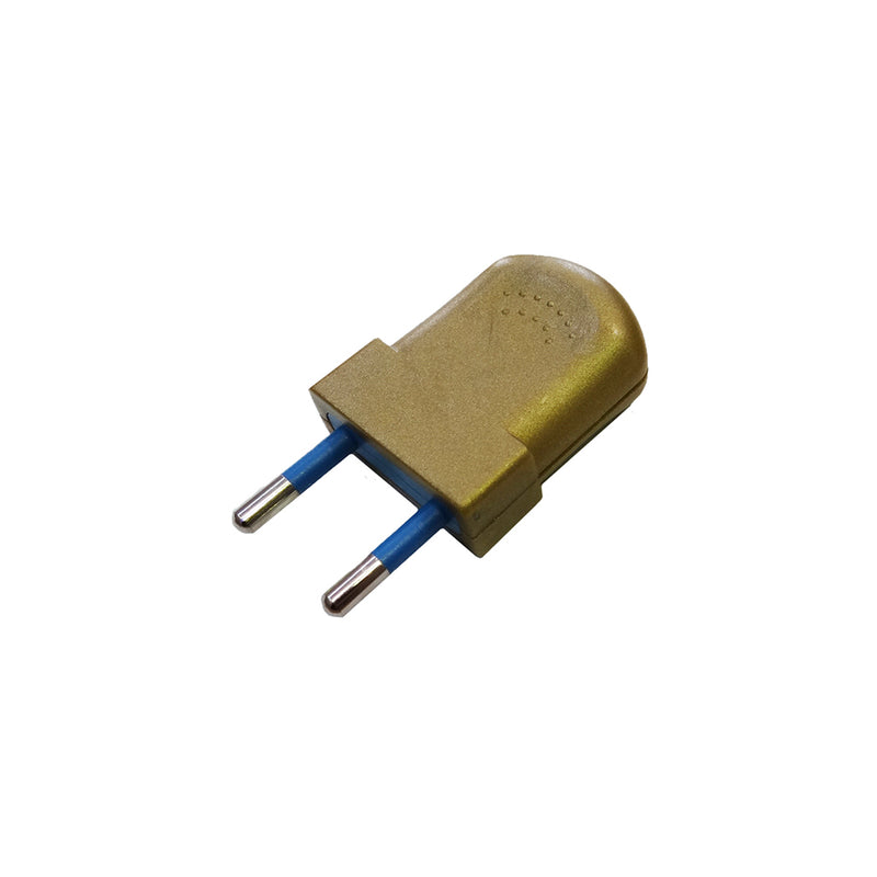 Pack of 2 units of European plug, gold, bipolar, 10A, 4mm, 250V