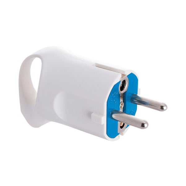 Schuko Plug 4.8mm 16A 250V T/Tl White, With Ring For Easy Extraction, Solera 6566A,