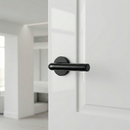 Manilla modelo 403 con Roseta Redonda de acero inoxidable acabado negro para puertas