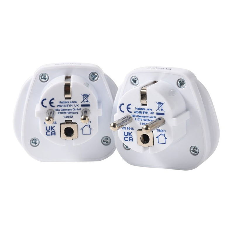 Pack De 2 Adaptadores Entrada Multiple Mundial A Salida Clavija Europa, Tb-902, Travel Blue