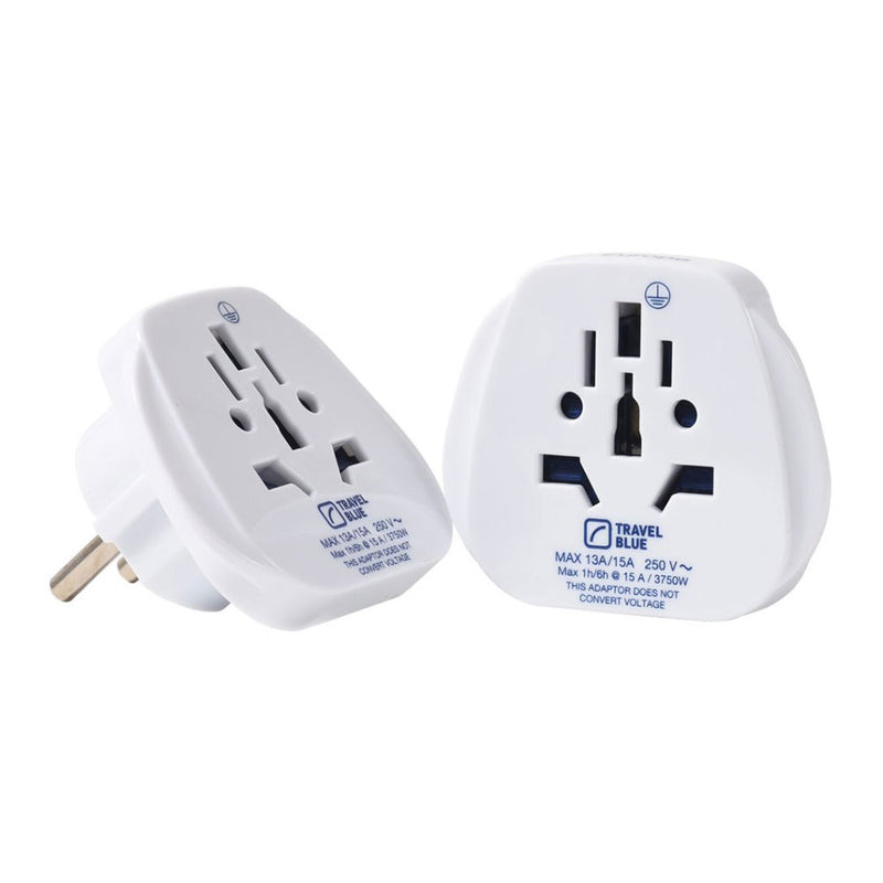 Pack of 2 Worldwide Multiple Input Adapters to European Plug Output, TB-902, Travel Blue